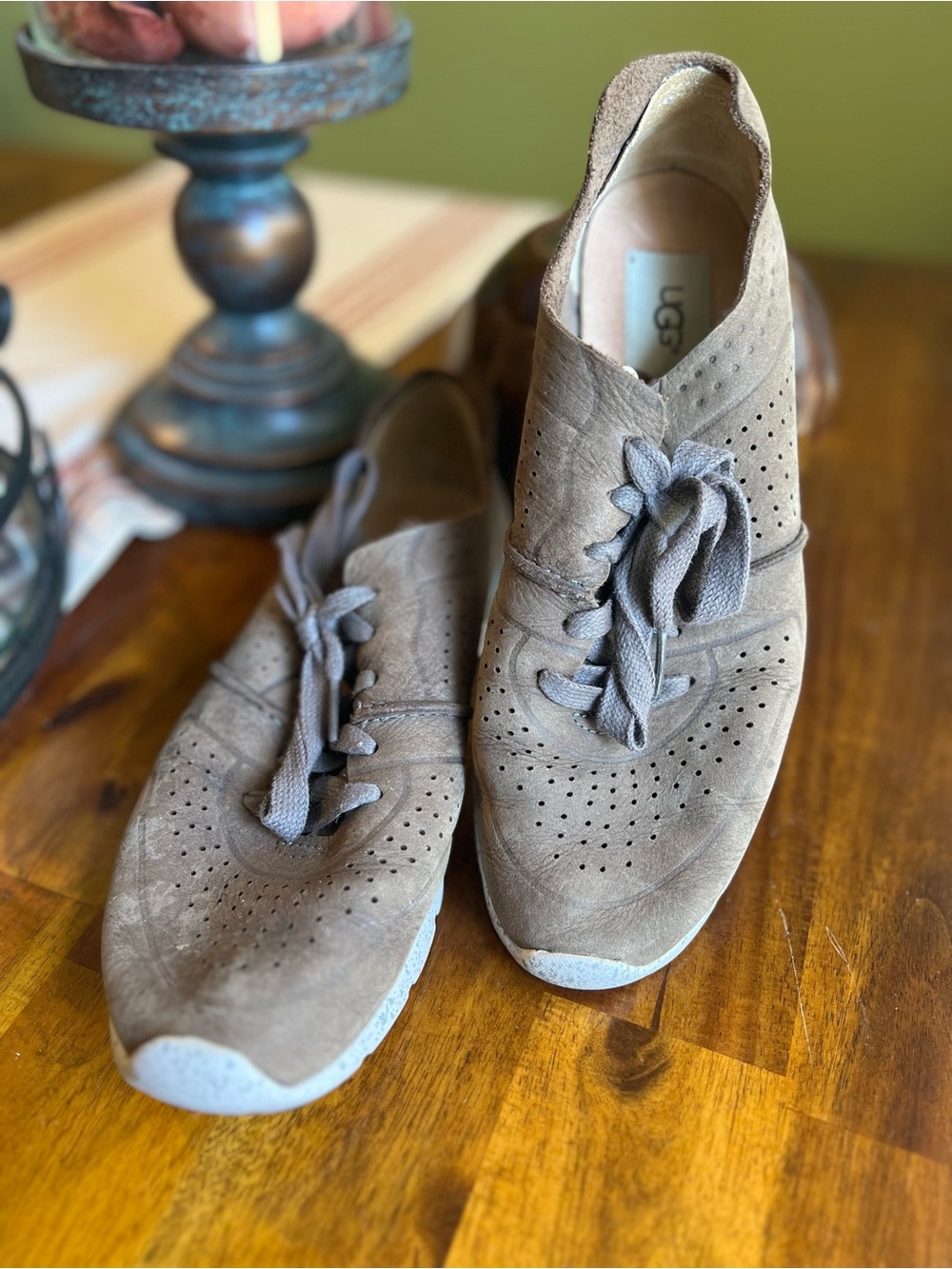 UGG Treadlite Brown Suede Lace-Up Sneakers
